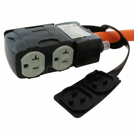 Ac Works 1.5FT L14-30P 30A 4-Prong Locking Plug to 4 Home Outlets with 20A Breaker L1430CBF520